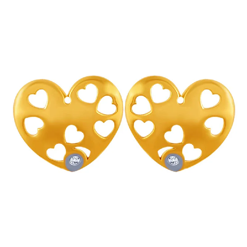 Drop Earrings with Leaf Motifs -Multiple Hearts With  14k Gold Earrings