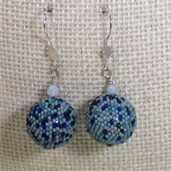 Star Shaped Drop Earrings for Charm -Blue Seed Bead Earrings