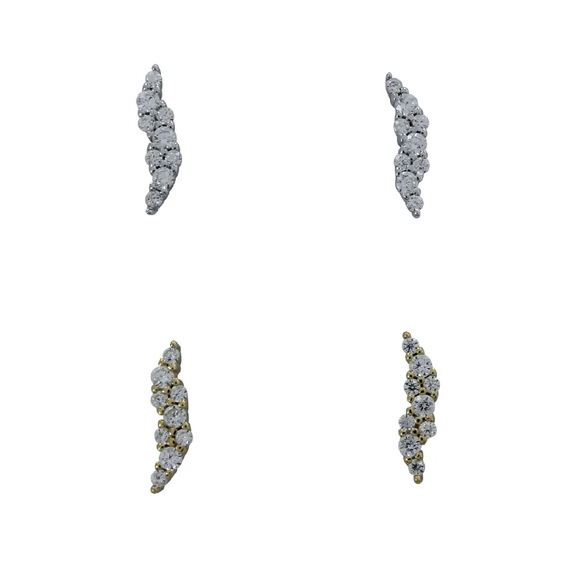 Drop Earrings with Matte Finish -Flash CZ Stud Earring