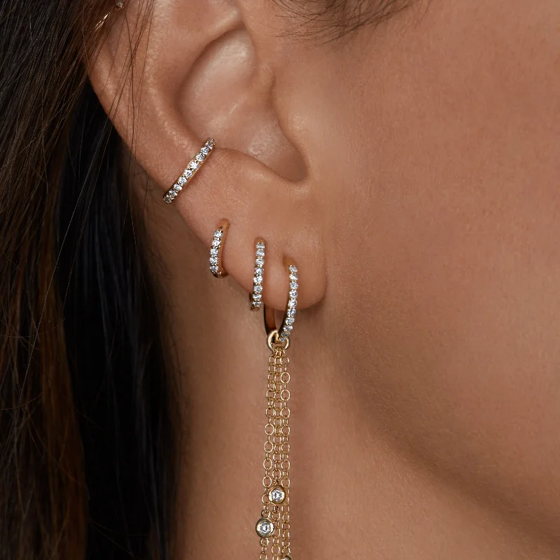 Hoop earrings with artistic filigree designs for an intricate, delicate finish-10mm Diamond Huggie