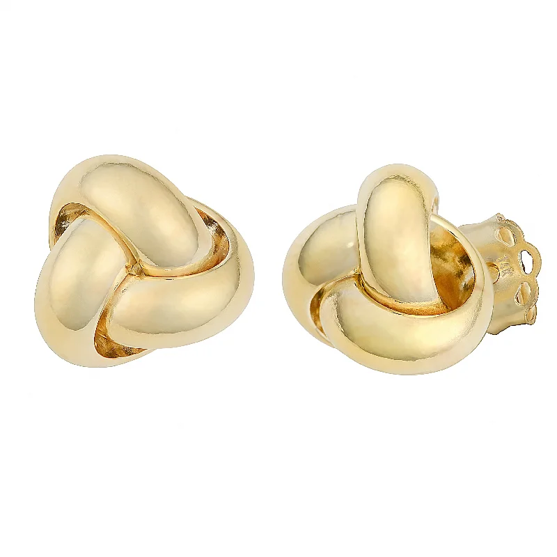 Best hoop earrings with marbled designs for a trendy and artistic effect-14k Yellow Gold Polished Love Knot Earrings