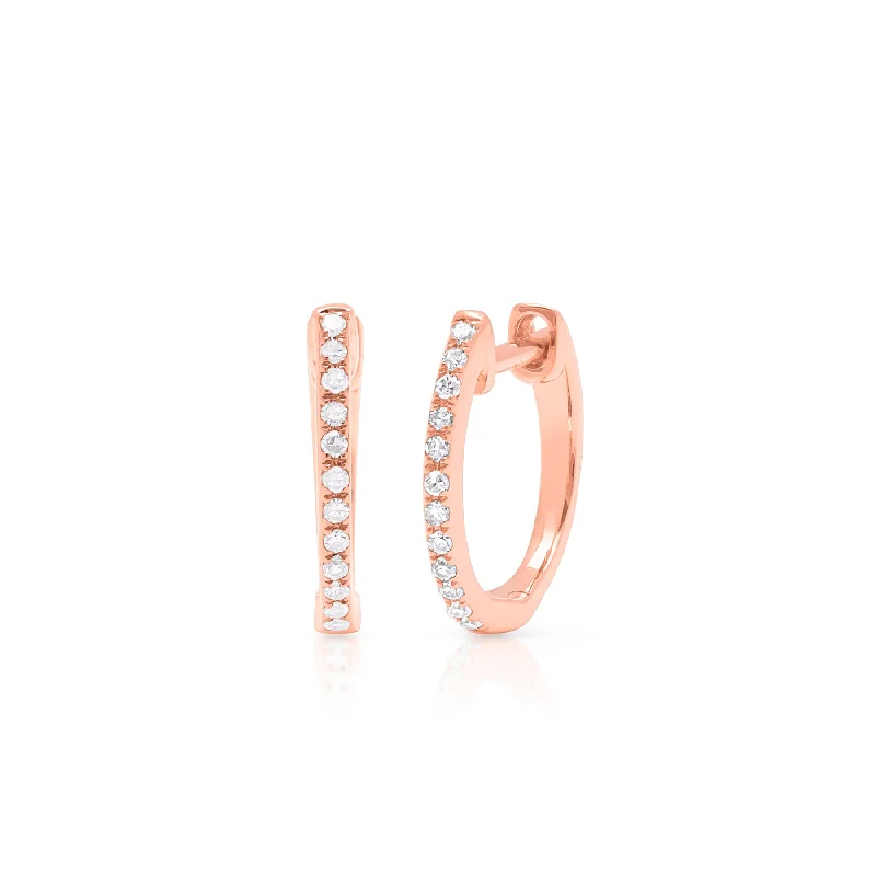 Best hoop earrings with detachable studs for a versatile and adjustable accessory-14KT Rose Gold Diamond Zoe Huggie Earrings