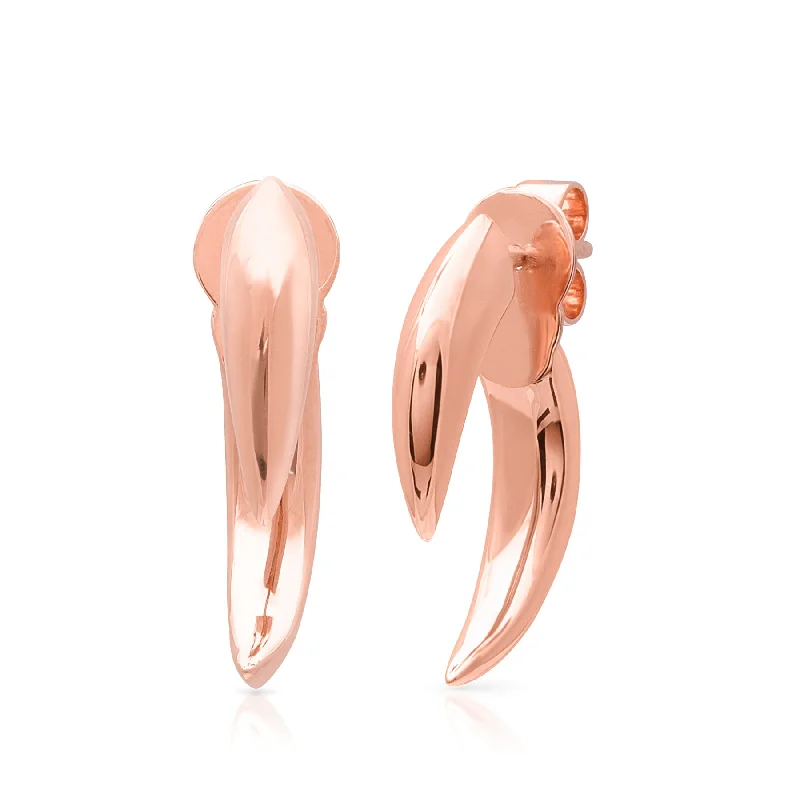 Hoop earrings with open designs for a modern, lighthearted vibe-14KT Rose Gold Sabre Earrings