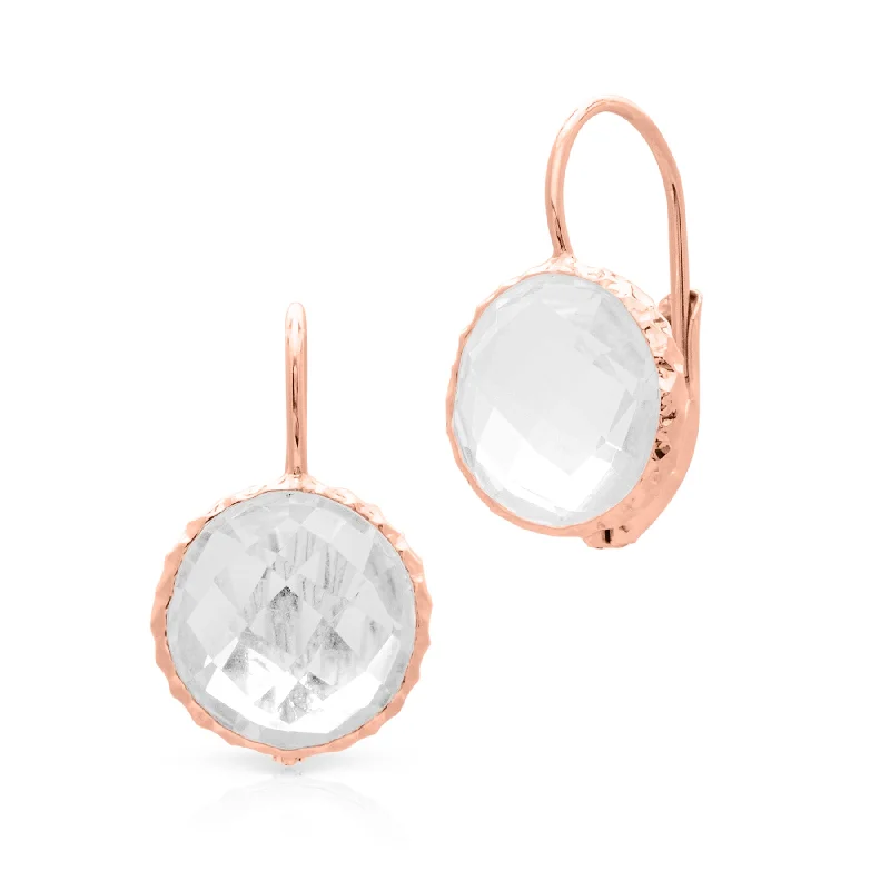 Best hoop earrings with detachable studs for a versatile and adjustable accessory-14KT Rose Gold White Topaz Earrings