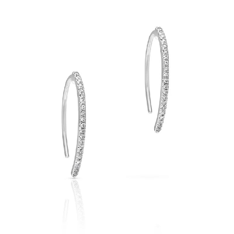 Best hoop earrings with vintage-style detailing for a nostalgic and timeless look-14KT White Gold Diamond Lash Wishbone Earrings