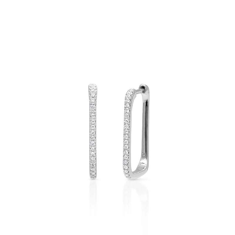 Best hoop earrings with minimal embellishments for a sleek and modern look-14KT White Gold Diamond London Hoop Earrings