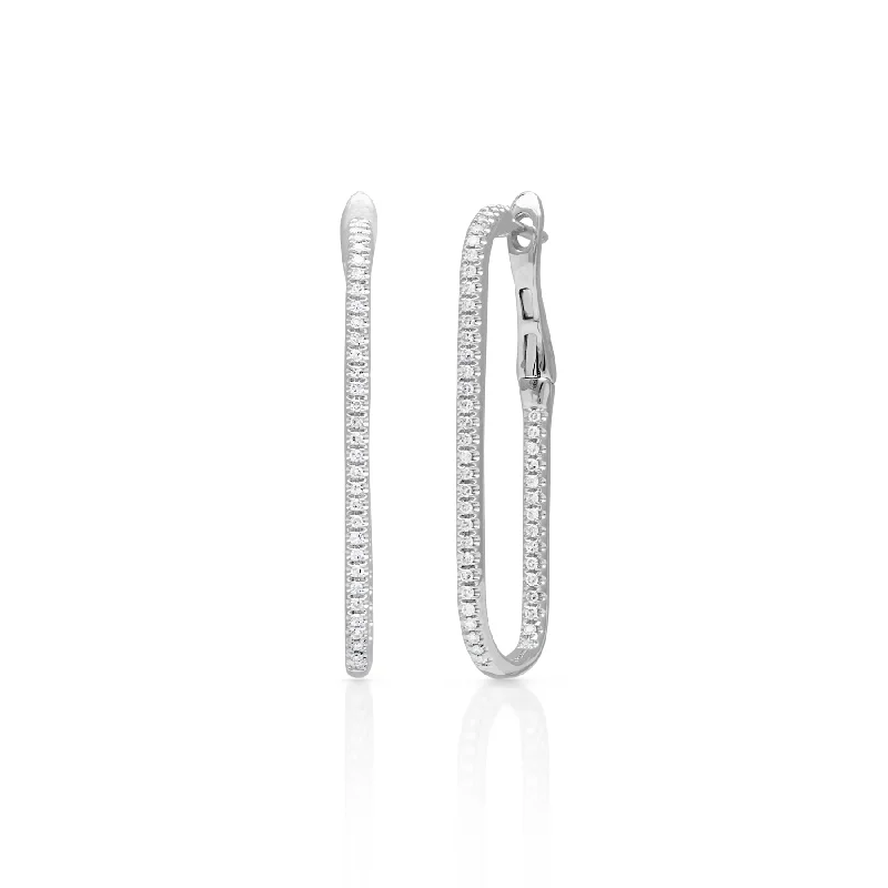 Best hoop earrings with asymmetrical designs for a fashion-forward, avant-garde look-14KT White Gold Diamond Luxe London Hoop Earrings