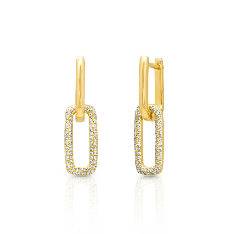 Best hoop earrings with detachable studs for a versatile and adjustable accessory-14KT Yellow Gold Diamond Double Link Bianca Earrings