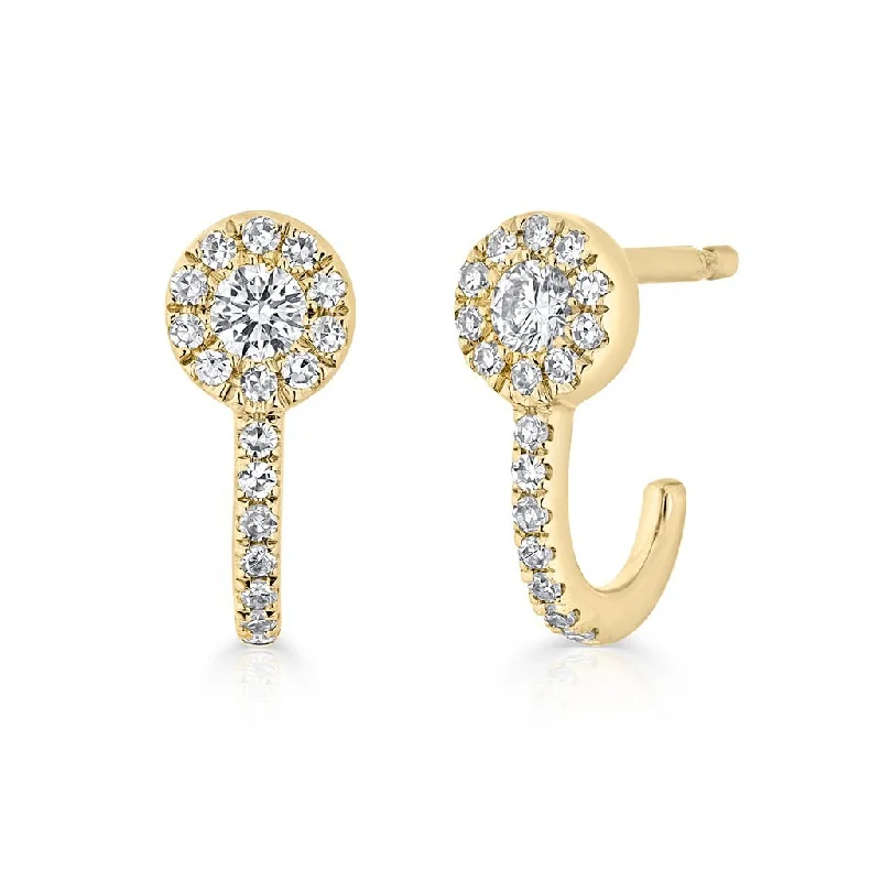 Best hoop earrings with geometric triangle shapes for a modern, chic design-14KT Yellow Gold Diamond Henrietta Earrings