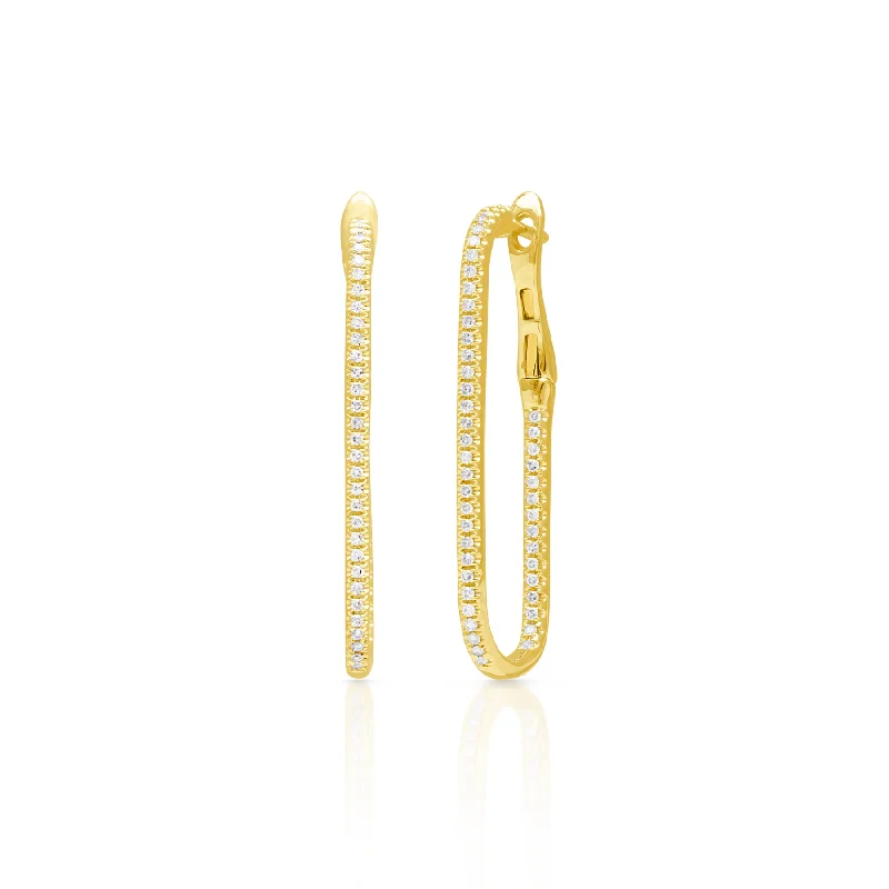 Best hoop earrings with matching bracelets for a coordinated jewelry set-14KT Yellow Gold Diamond Luxe London Hoop Earrings