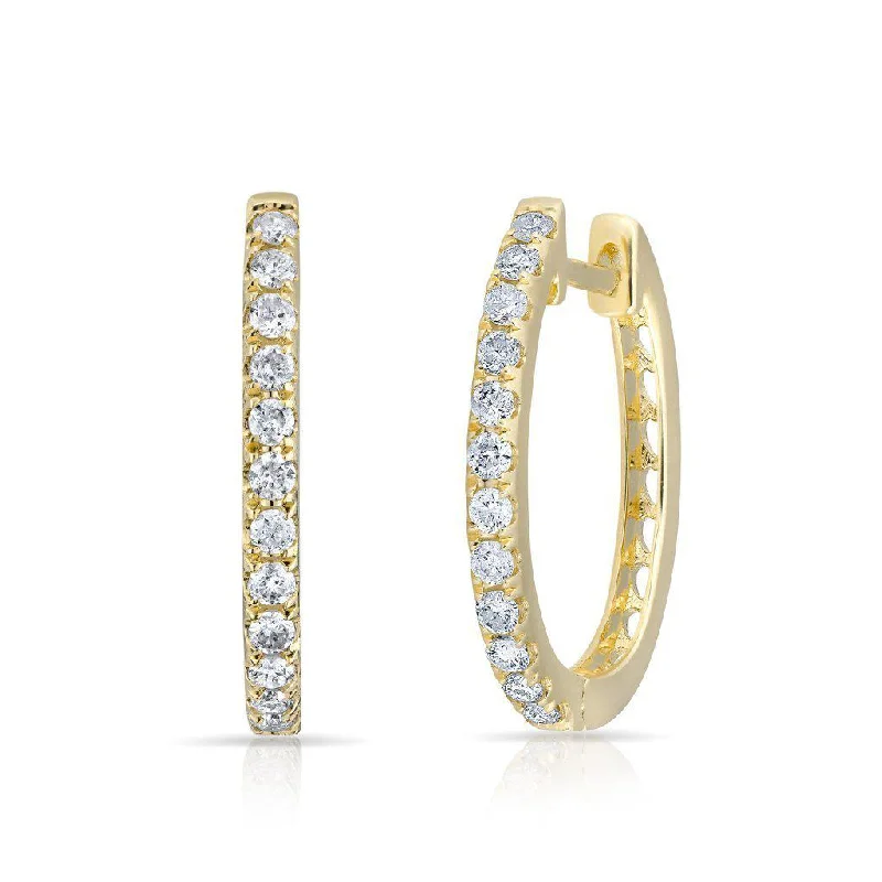 Best hoop earrings with gemstone accents for a colorful and elegant appearance-14KT Yellow Gold Diamond Marie Hoops