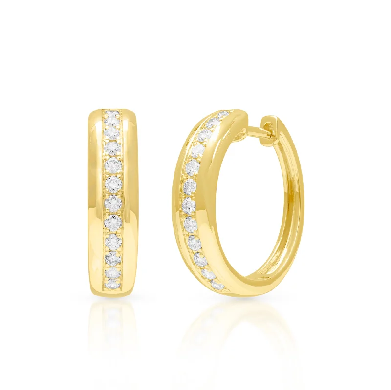 Best hoop earrings with minimal embellishments for a sleek and modern look-14KT Yellow Gold Diamond Oslo Hoop Earrings