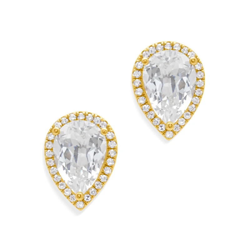 Large hoop earrings for a bold and statement-making fashion accessory-14KT Yellow Gold White Topaz Diamond Sophie Earrings