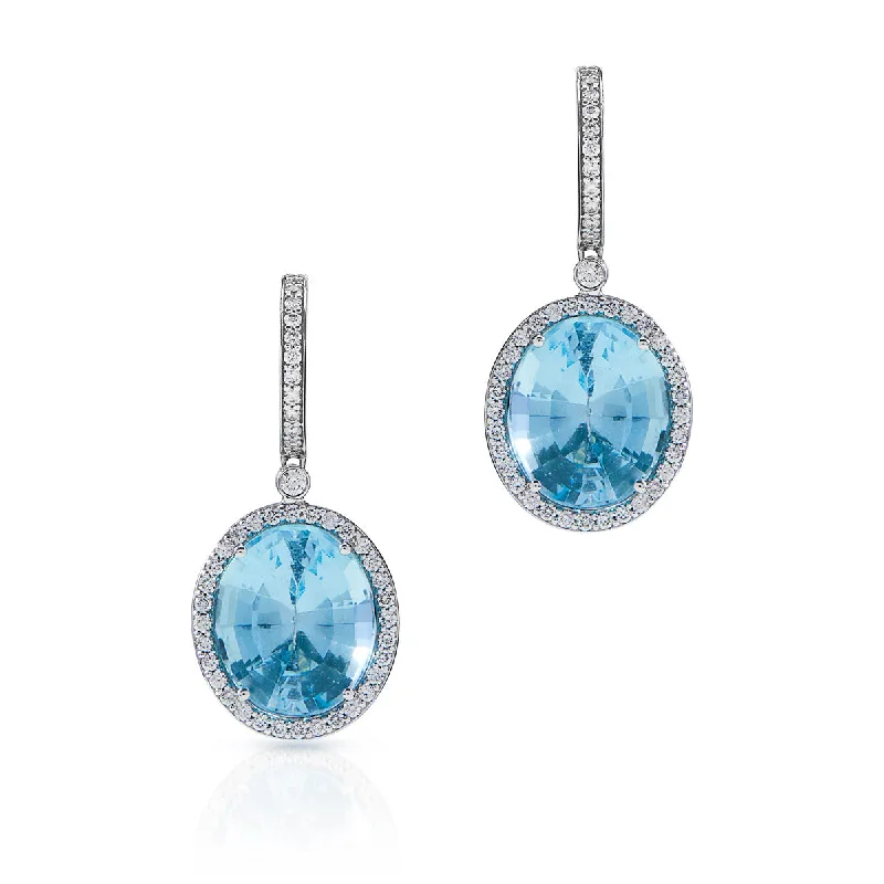 Best hoop earrings with crescent-shaped designs for a bold, moon-inspired style-18KT White Gold Blue Topaz Diamond Adelina Earrings