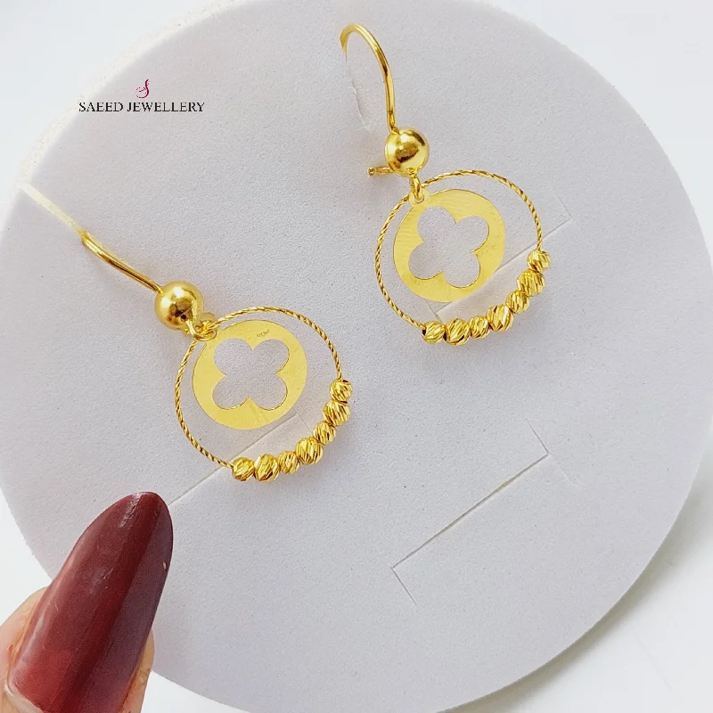 Best hoop earrings with custom designs for a personalized, unique accessory-21K Turkish Clover Earrings