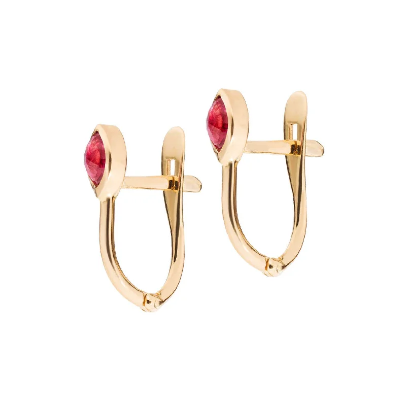 Best hoop earrings with cubic zirconia for a budget-friendly, dazzling look-Blood Moon 18K Gold Earrings w. Ruby