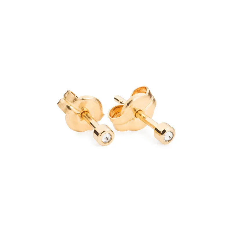 Medium hoop earrings for an everyday look with the perfect balance of style-Taygeta 01 18K Gold Studs w. Diamonds