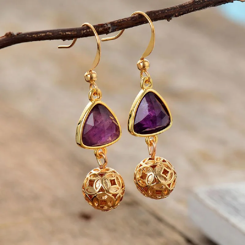 Best hoop earrings with matte finish for a sophisticated, understated design-Amethyst Royal Earrings