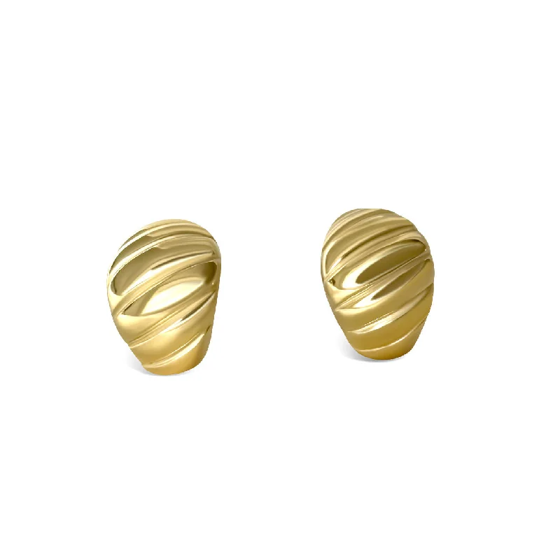 Hoop earrings with multi-tone finishes for a colorful and layered effect-Chunky Shell 18K Gold Plated Earrings