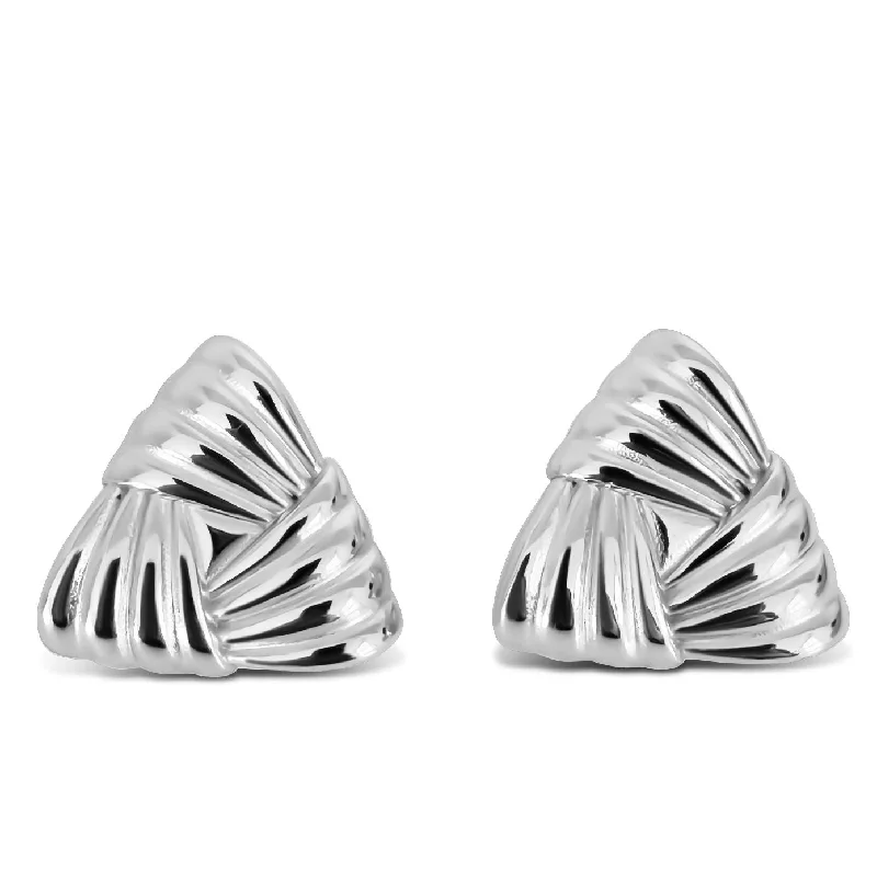 Best hoop earrings with delicate chain details for a trendy and stylish design-Chunky Triangular Polished Earrings