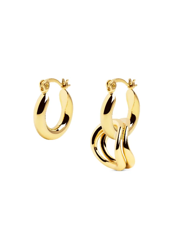 Best hoop earrings with geometric cuts for a sharp, modern appeal-Brisa Gold Hoop Earrings