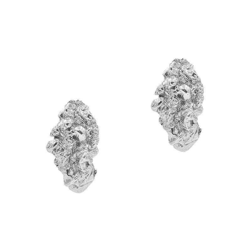 Hoop earrings with dangling charms for a playful and fun look-The Danai Silver Earrings