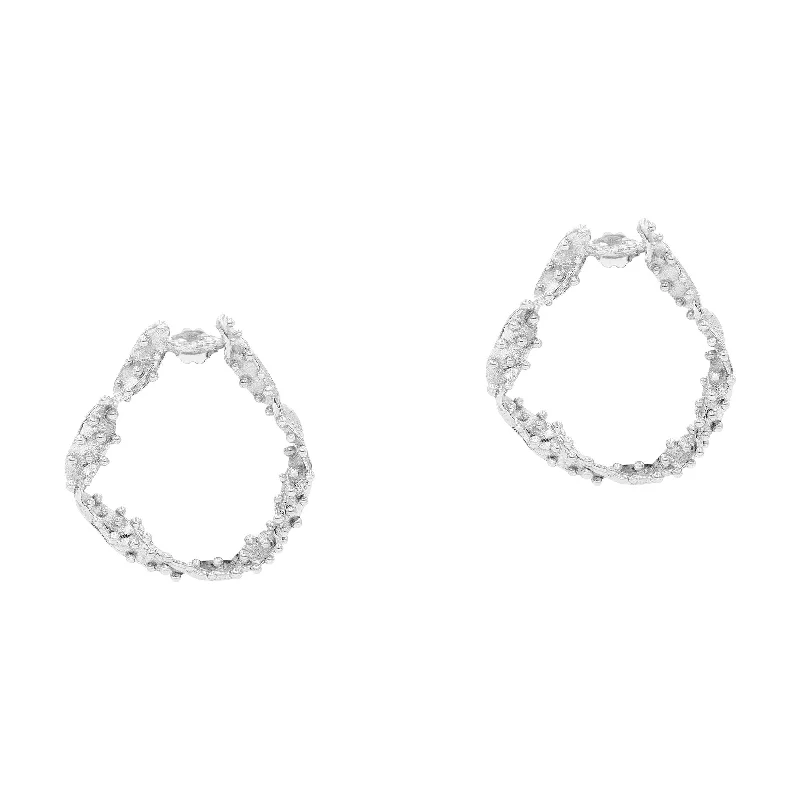 Best hoop earrings with detachable studs for a versatile and adjustable accessory-The Kleio Silver Earrings