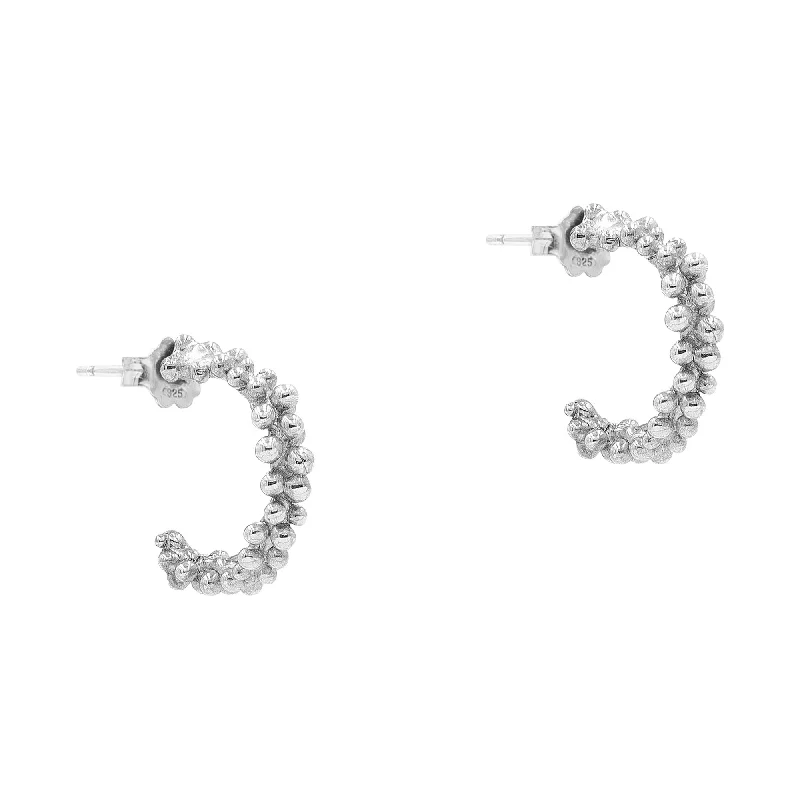 Hoop earrings with leather accents for a sleek and bold combination-The Orion Silver Earrings