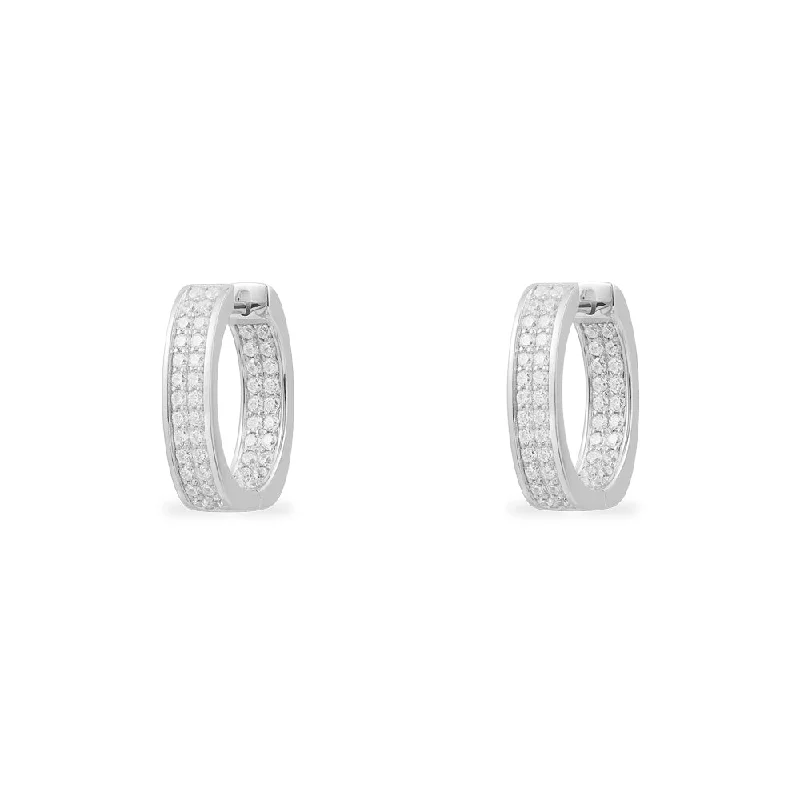 Hoop earrings with intricate designs for a unique and artistic appearance-Chunky Pavé Hoop Earrings