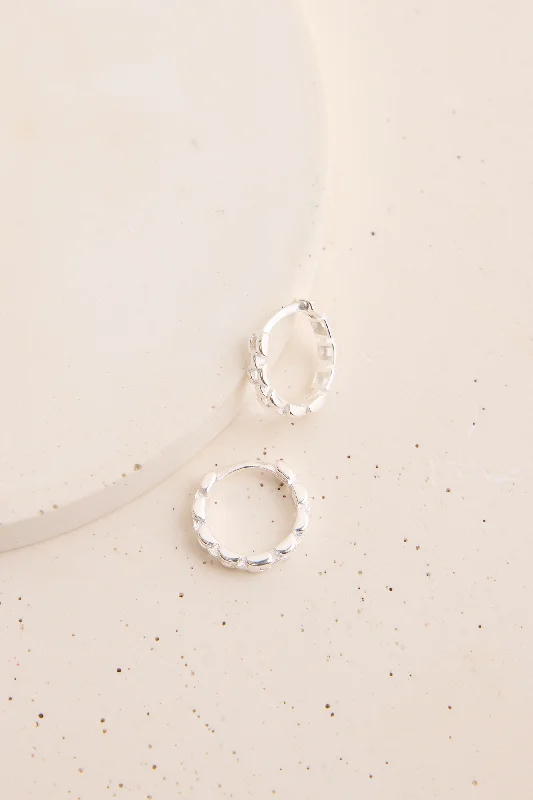 Hoop earrings with abstract shapes for an artistic and creative touch-Clara Earrings Silver