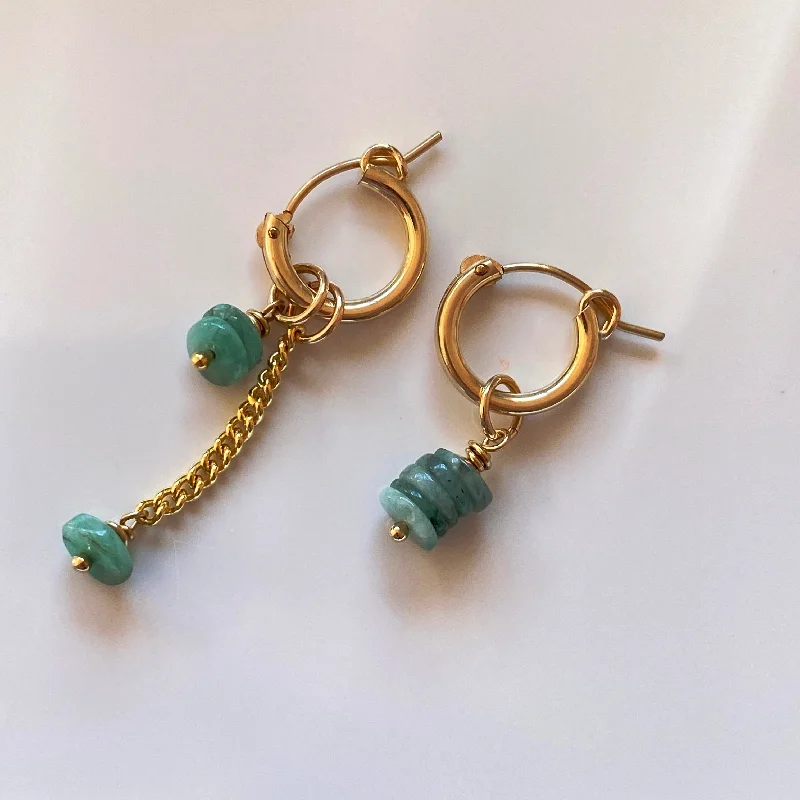 Best hoop earrings with stacked layers for a dimensional and bold look-Mix & Match Amazonite Earrings