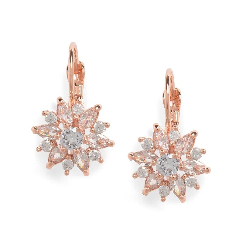 Best hoop earrings with rose gold for a romantic and warm aesthetic-Crystal Shaped Earrings