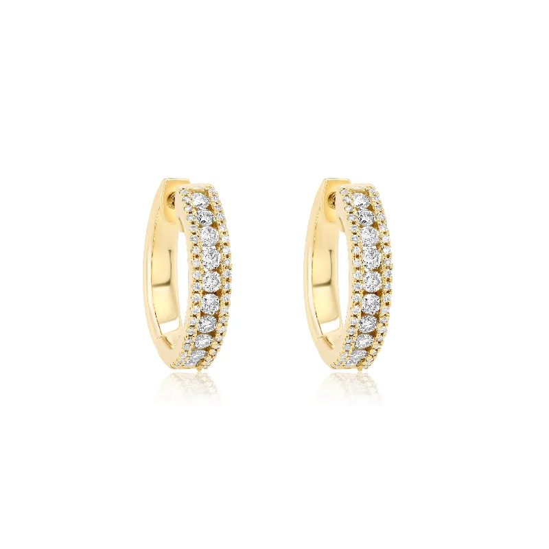 Best hoop earrings with textured silver for a rustic and organic finish-Diana M. Diamond Earrings