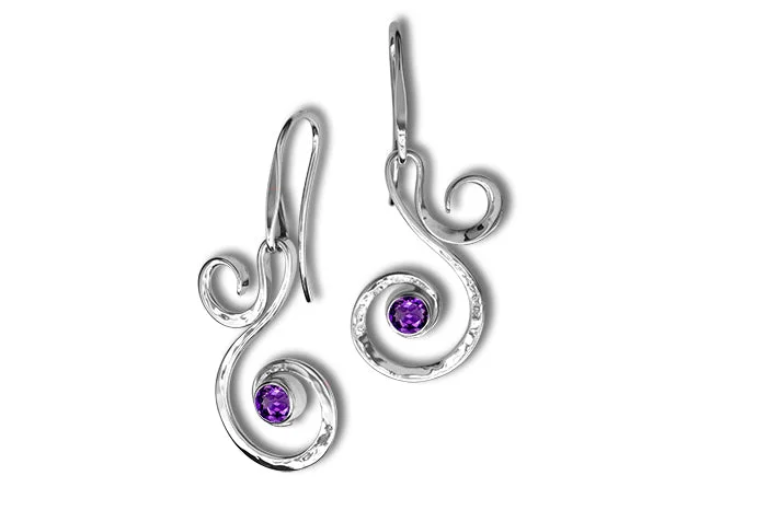 Hoop earrings with rhinestone embellishments for a glamorous and sparkling look-Fiddlehead Earrings