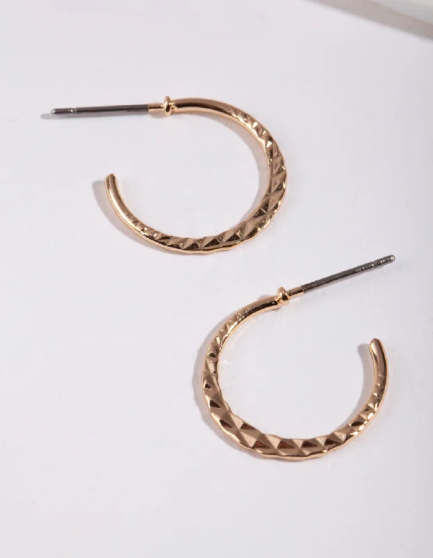 Hoop earrings with rhinestone embellishments for a glamorous and sparkling look-Gold 16MM Beaded Hoop Earrings