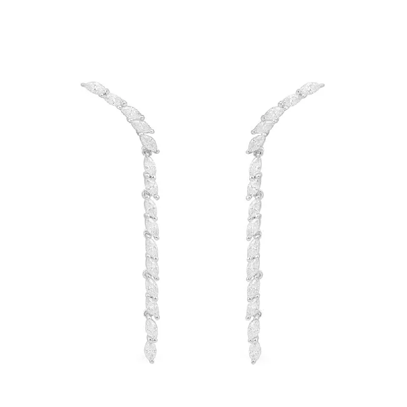 Best hoop earrings with smooth ceramic finishes for a polished, clean style-Festival Climber Earrings - White Silver