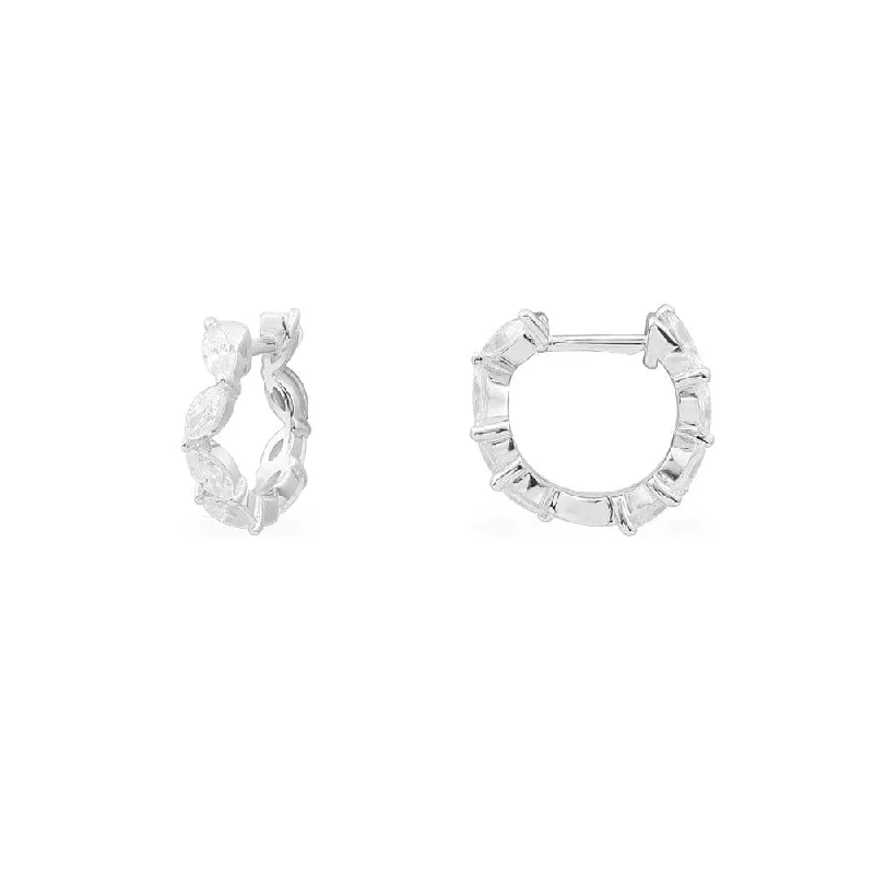 Best hoop earrings with sterling silver for an affordable and chic design-Festival Small Hoop Earrings - White Silver