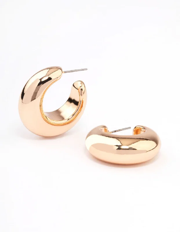 Best hoop earrings with oval shapes for a unique and elongated design-Gold Mini Chunky Hoop Earrings