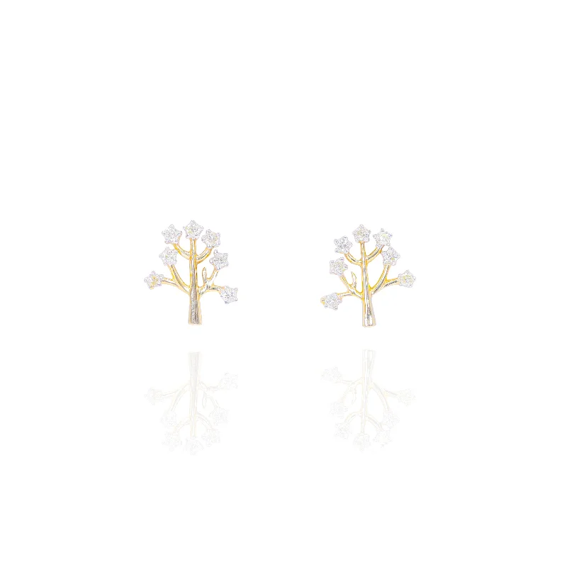 Silver Drop Earrings for Men -Gold Olive Branch Diamond Earrings