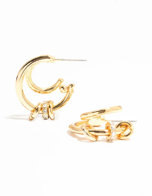 Best hoop earrings with gold for a luxurious and timeless look-Gold Plated Illusion Ring Hoop Earrings