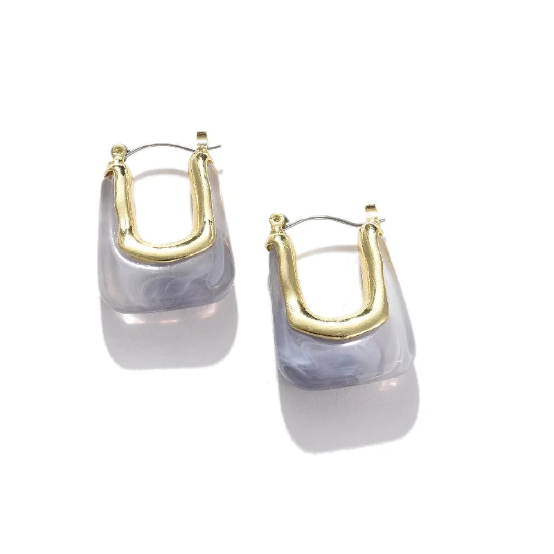 Hoop earrings with oversized designs for a bold, fashion-forward statement-Grey Contemporary Studs Earrings