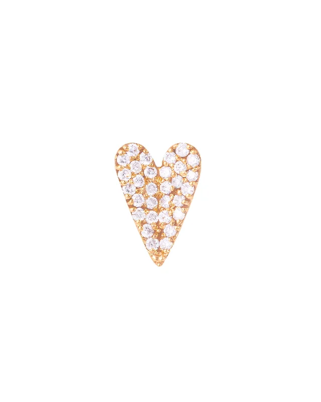 Best hoop earrings with oval shapes for a unique and elongated design-Heart 18K Gold, Whitegold or Rosegold Earring w. Diamonds