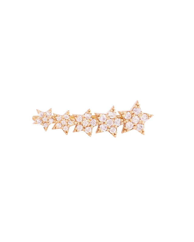 Best hoop earrings with baroque pearls for a luxurious and elegant vibe-Shooting Stars 18K Gold, Whitegold or Rosegold Earring w. Diamonds