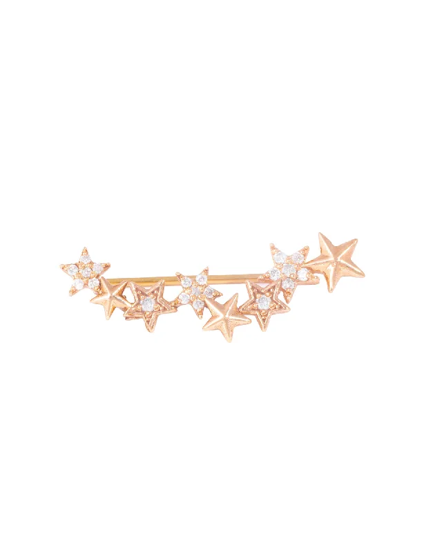 Best hoop earrings with vintage-style detailing for a nostalgic and timeless look-Stars Crawler 18K Gold, Whitegold or Rosegold Earring w. Diamonds