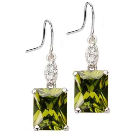 Drop Earrings for Bridesmaids Look -Hayden Olive Cubic Zirconia Earrings