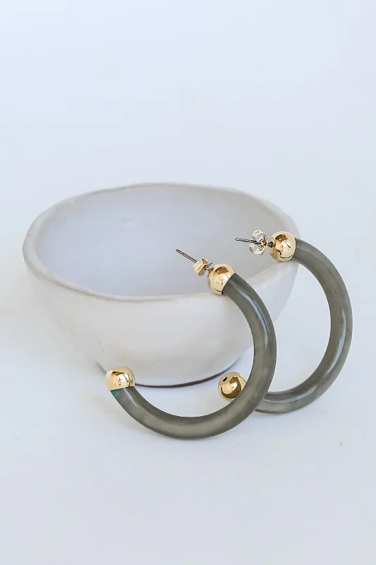 Drop Earrings with Enamel Coating -FINAL SALE - Indie Olive Acrylic Hoop Earrings