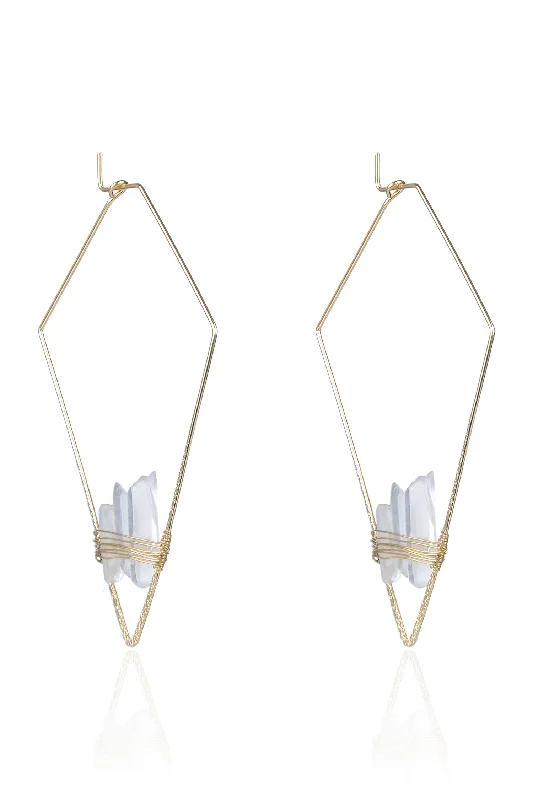 Hoop earrings with dangling charms for a playful and fun look-Kite Quartz Earrings