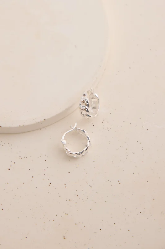 Hoop earrings with diamond-cut surfaces for added sparkle and shine-Lily Earrings Silver