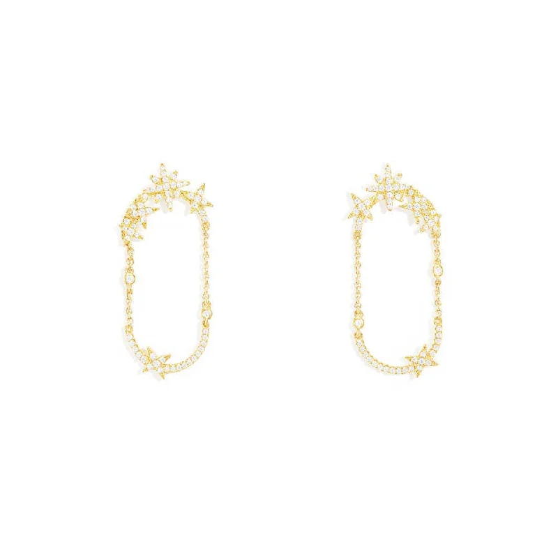 Hoop earrings with diamond-cut surfaces for added sparkle and shine-Météorites Chain Earrings