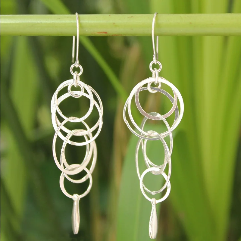 Best hoop earrings with textured silver for a rustic and organic finish-Magic Sterling Silver Dangle Earrings